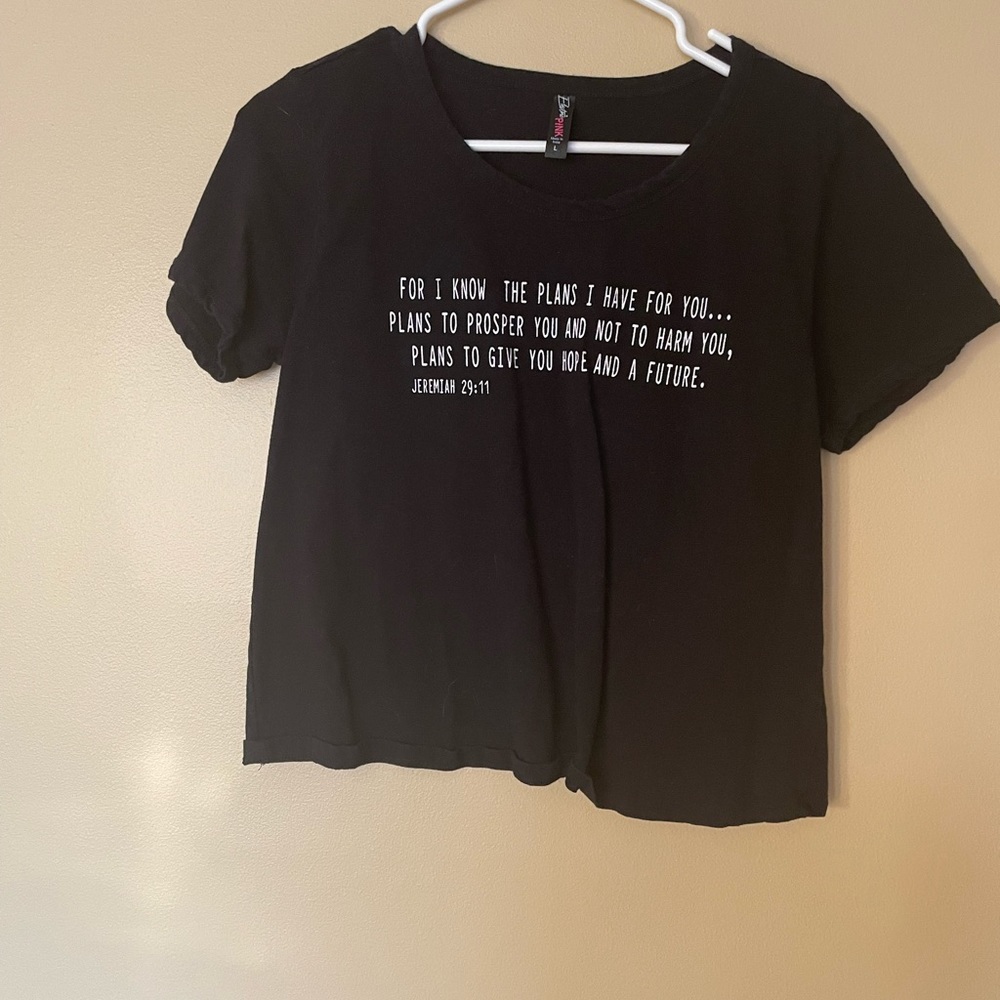 Bible Quote Black Crop Top